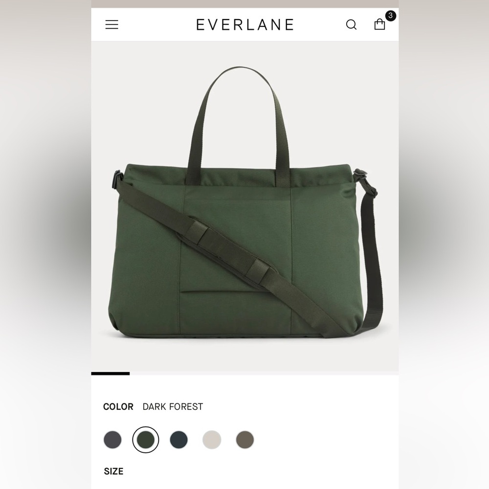 Everlane Renew transit weekender bag